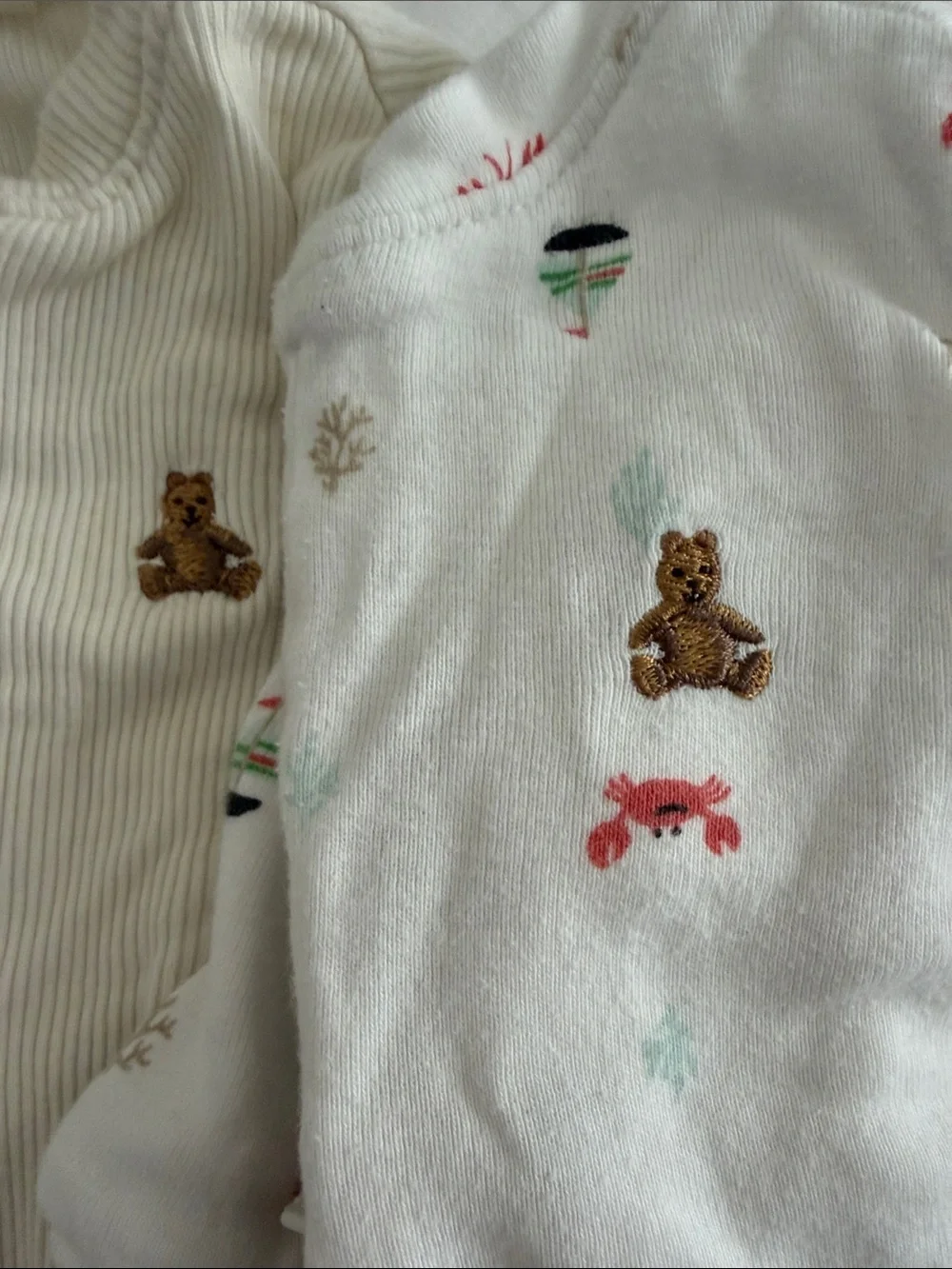 GAP cream, ocean theme Baby Footed One-Piece Sleepers - 2 Pack 3-6 months